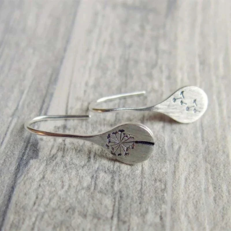 925 Sterling Silber Löwenzahn-Ohrringe