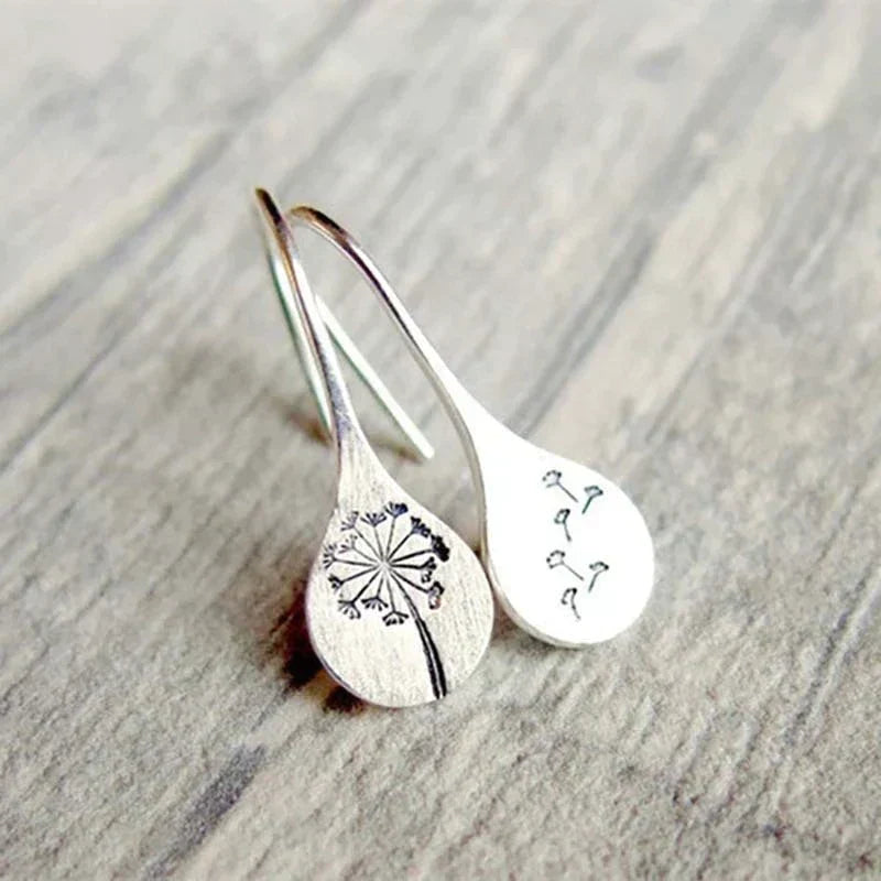 925 Sterling Silber Löwenzahn-Ohrringe