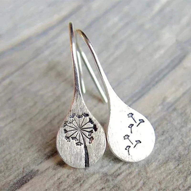 925 Sterling Silber Löwenzahn-Ohrringe