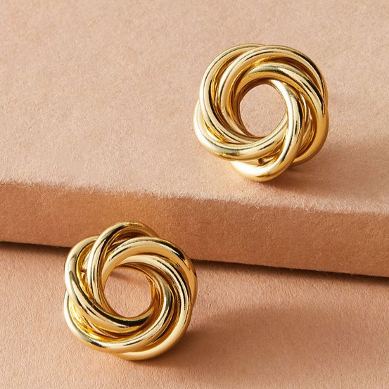 Vintage Goldene Spiral Ohrringe