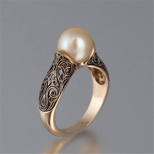 Vintage Goldring mit schicker Perle