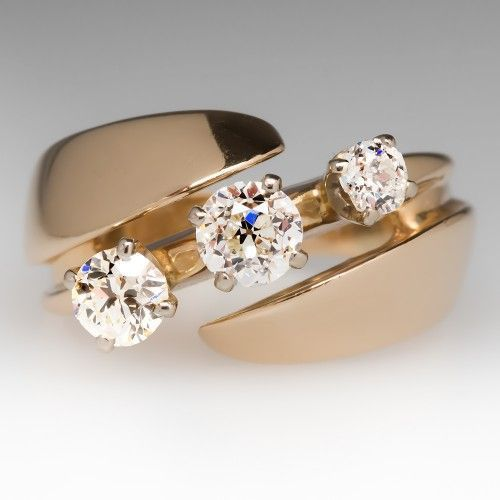 Vintage offener Ring mit Zirkonia
